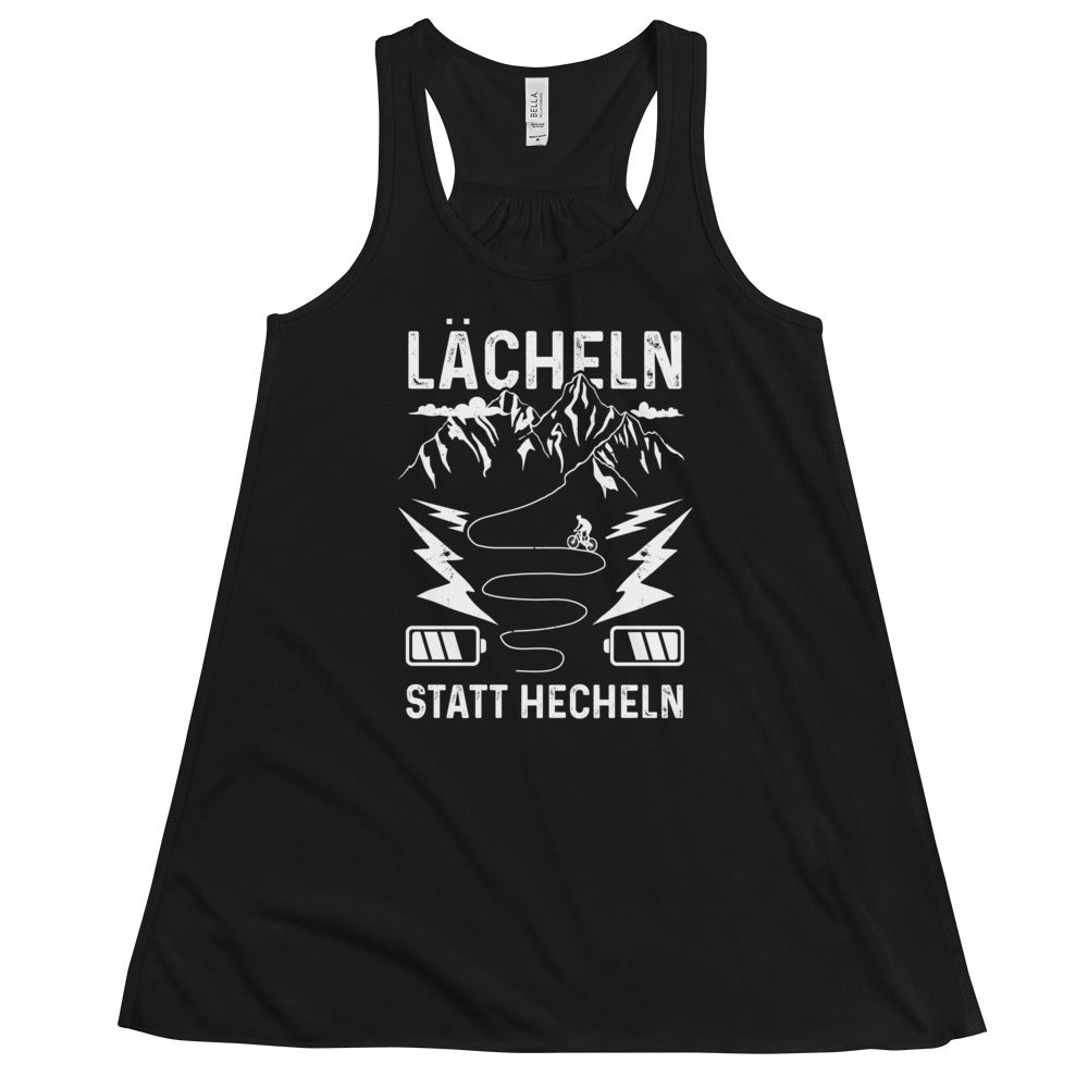 Lächeln statt hecheln - Damen Tanktop e-bike Schwarz