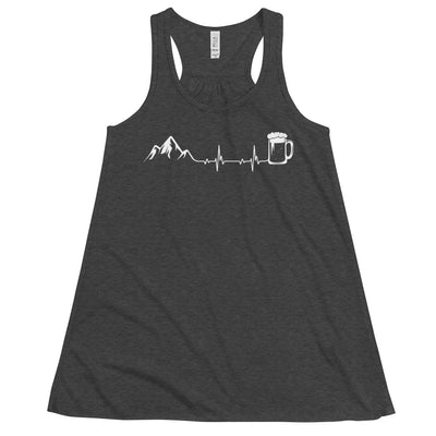 Herzschlag Berge Und Bier - Damen Tanktop berge klettern wandern Dark Grey Heather