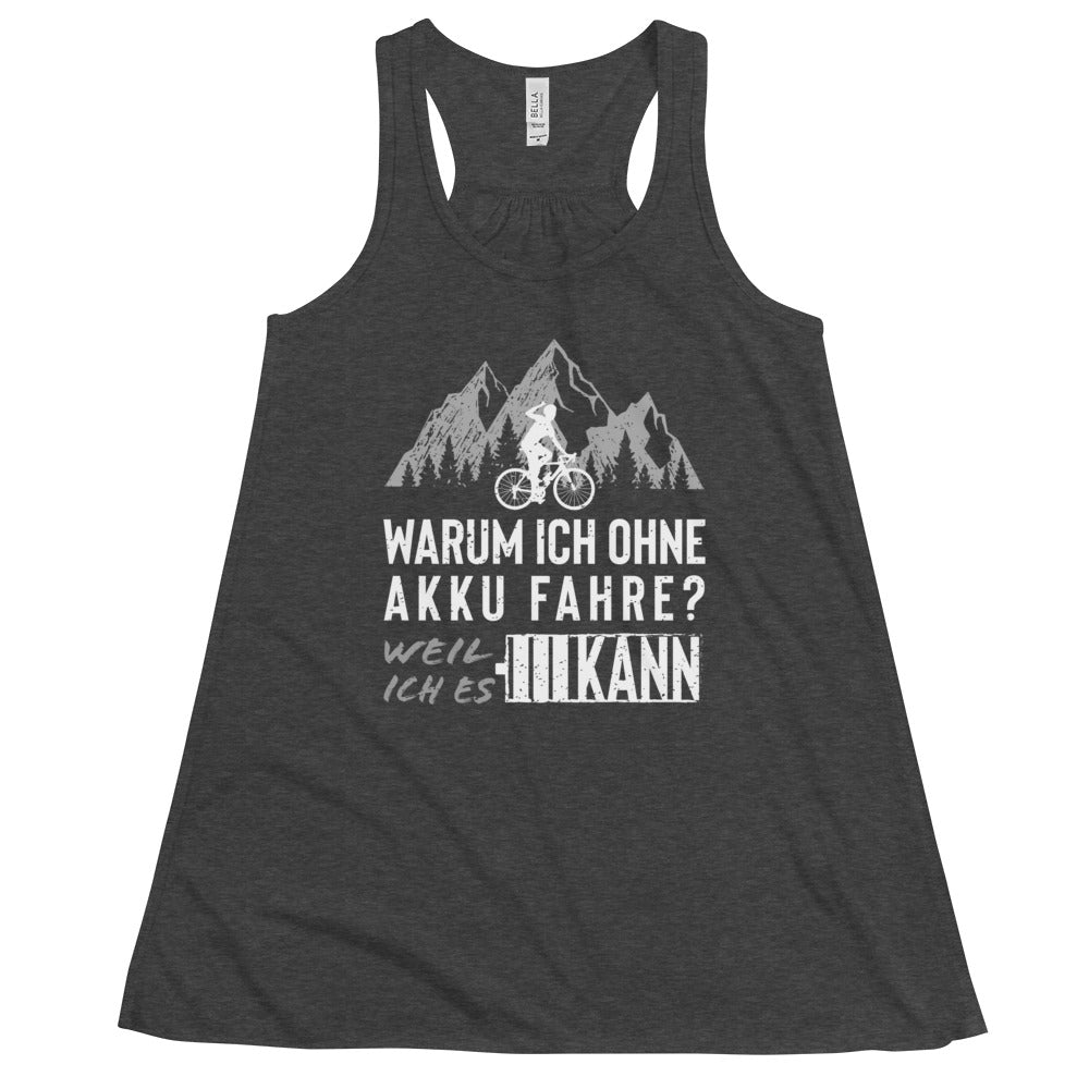 Warum ich ohne Akku fahre - Damen Tanktop fahrrad mountainbike Dark Grey Heather