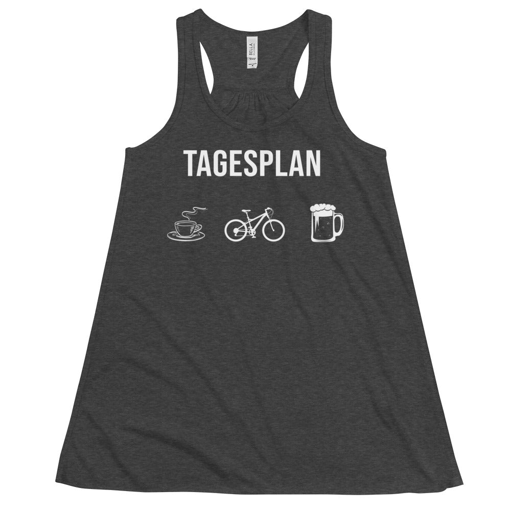 Tagesplan Kaffee, Fahrrad und Bier - Damen Tanktop fahrrad mountainbike Dark Grey Heather