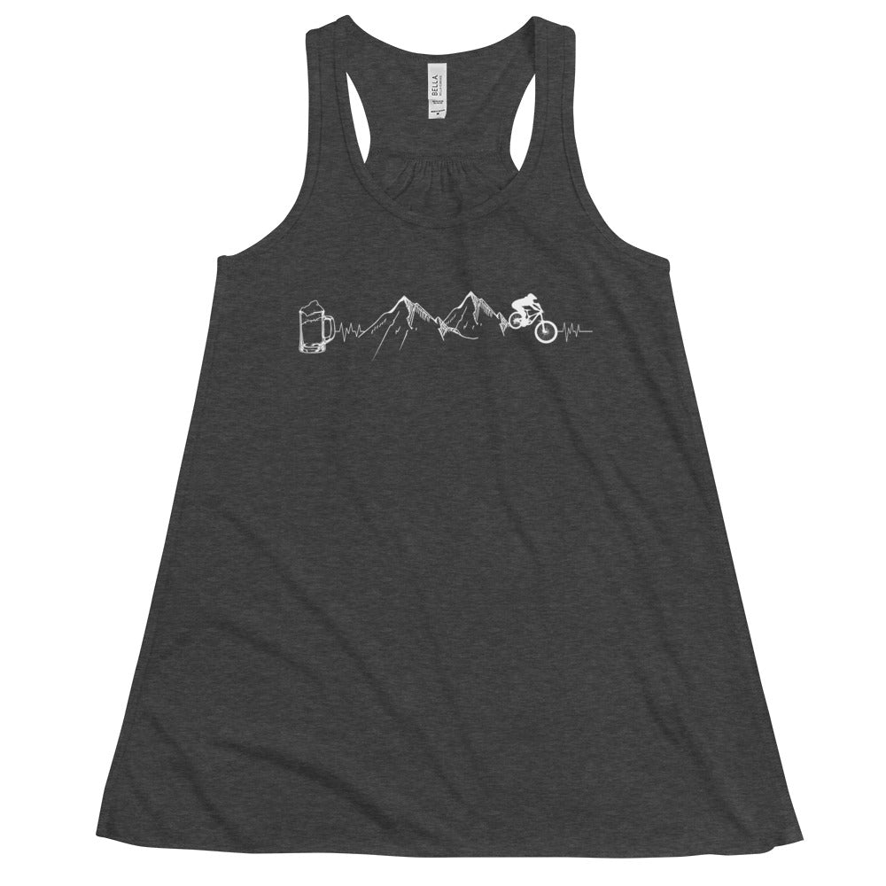 Herzschlag Berge, Biker und Bier - Damen Tanktop mountainbike Dark Grey Heather