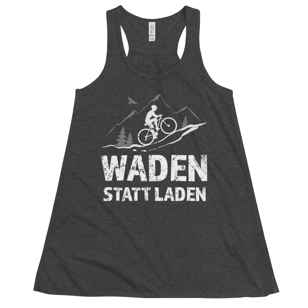 Waden statt laden - Damen Tanktop fahrrad mountainbike Dark Grey Heather