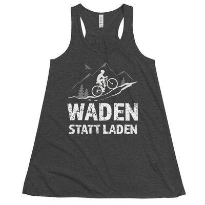 Waden statt laden - Damen Tanktop fahrrad mountainbike Dark Grey Heather