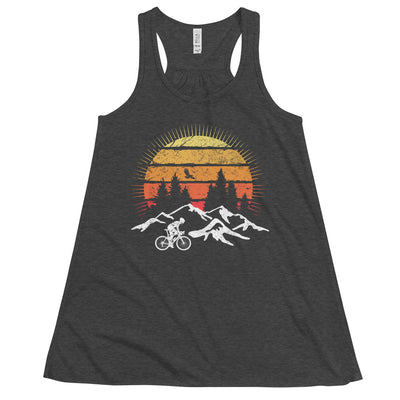 Radfahrer und Sonne Vintage - Damen Tanktop fahrrad mountainbike Dark Grey Heather