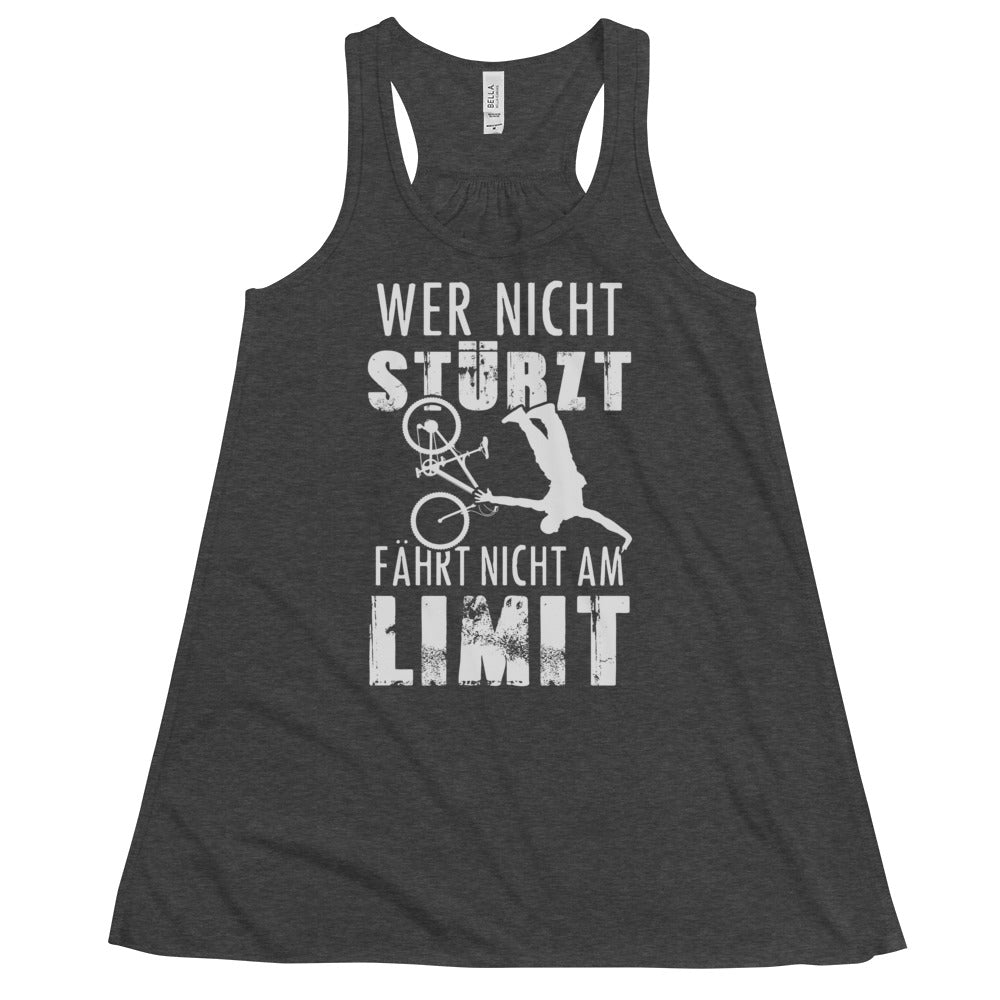 Wer nicht stürzt - fährt nicht am Limit - Damen Tanktop mountainbike Dark Grey Heather