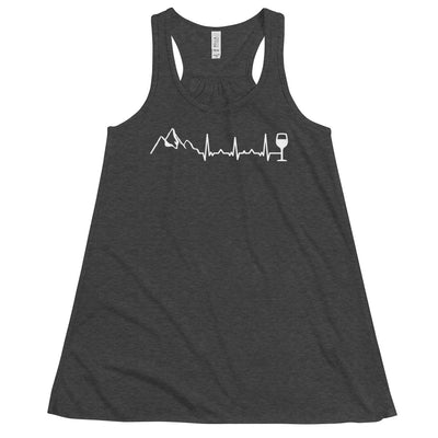 Heartbeat Wine and Mountain - Damen Tanktop berge Dark Grey Heather