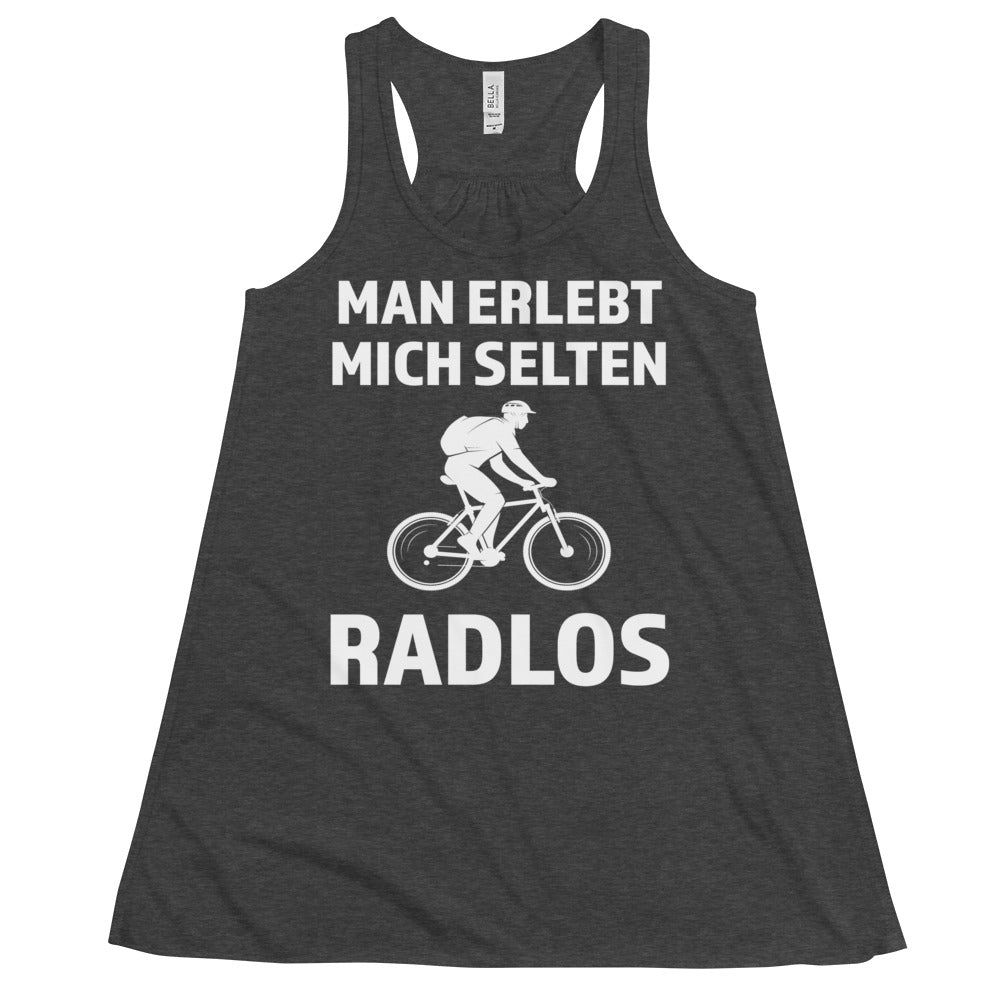 Man erlebt mich selten radlos - Damen Tanktop fahrrad mountainbike Dark Grey Heather