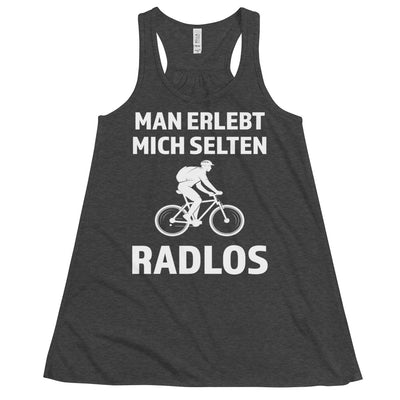 Man erlebt mich selten radlos - Damen Tanktop fahrrad mountainbike Dark Grey Heather