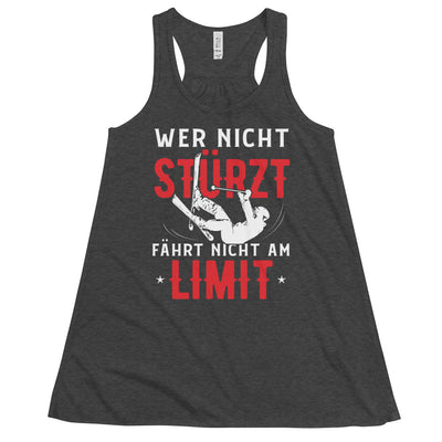 Wer nicht stürzt fährt nicht am Limit - Damen Tanktop ski Dark Grey Heather