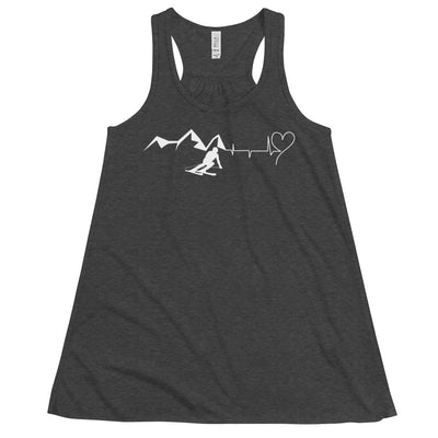 Heart - Heartbeat - Mountain - Skiing - Damen Tanktop ski Dark Grey Heather