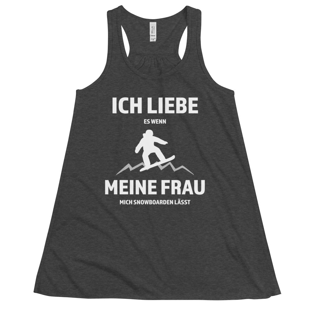 Ich liebe meine Frau - Snowboarden - Damen Tanktop snowboarden xxx yyy zzz Dark Grey Heather