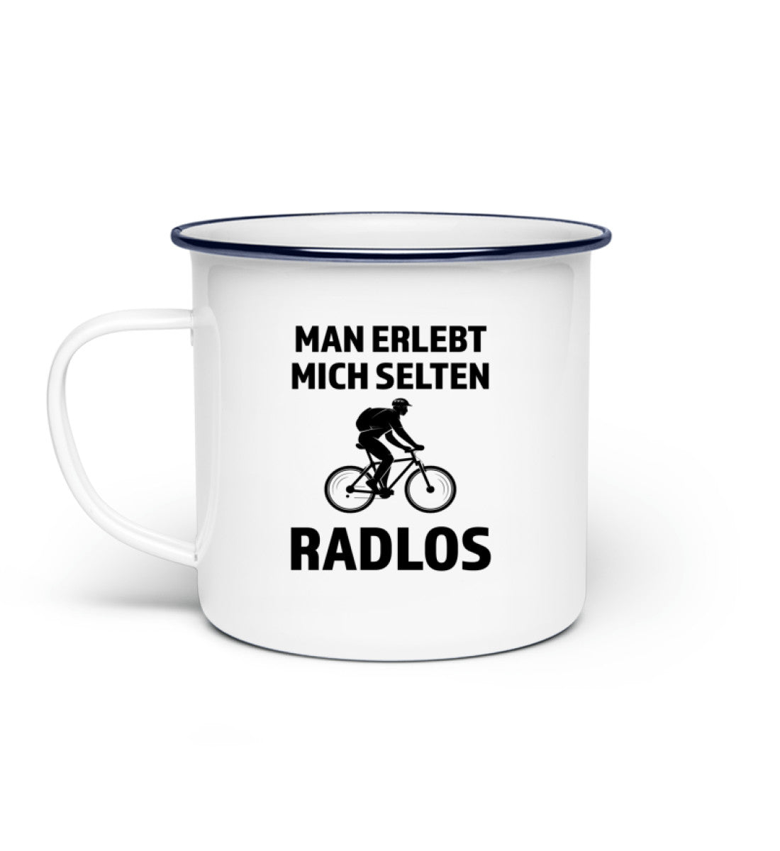 Man erlebt mich selten radlos - Emaille Tasse fahrrad mountainbike Default Title