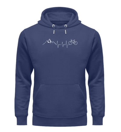 Berge und Fahrrad - Unisex Premium Organic Hoodie fahrrad mountainbike Navyblau