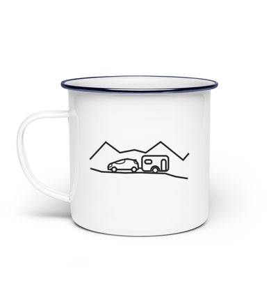 Campingausflug - Emaille Tasse camping