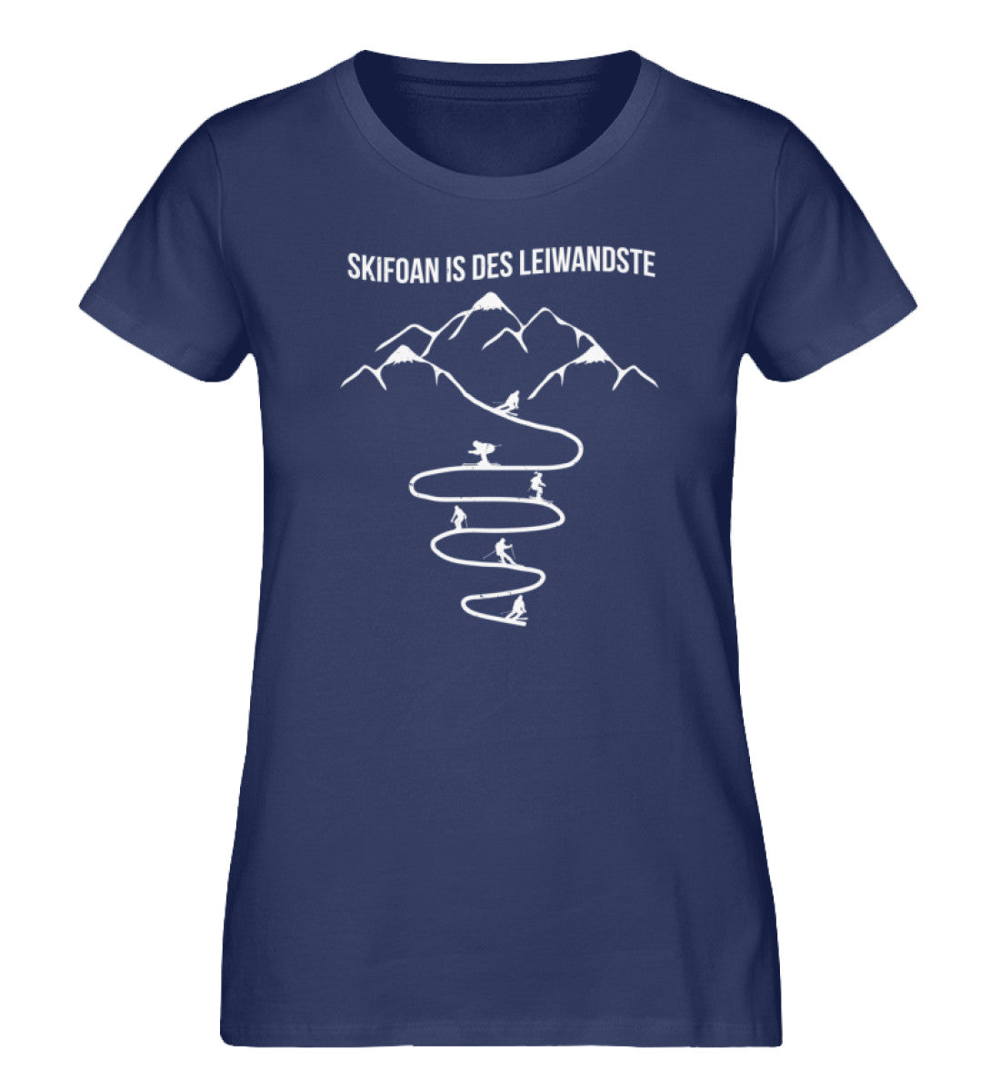 Skifoan is des leiwandste - Damen Premium Organic T-Shirt Navyblau
