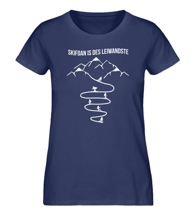 Skifoan is des leiwandste - Damen Premium Organic T-Shirt Navyblau