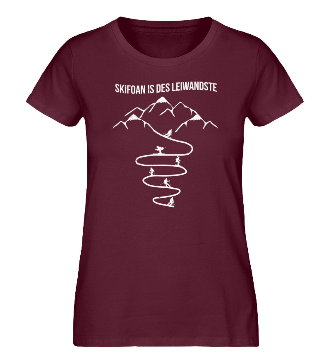 Skifoan is des leiwandste - Damen Premium Organic T-Shirt Weinrot