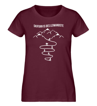 Skifoan is des leiwandste - Damen Premium Organic T-Shirt Weinrot