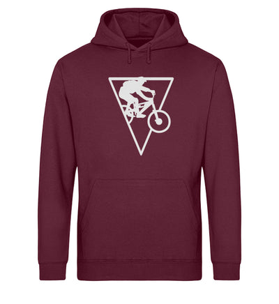 Mountainbiker Geometrisch - Unisex Organic Hoodie mountainbike Weinrot