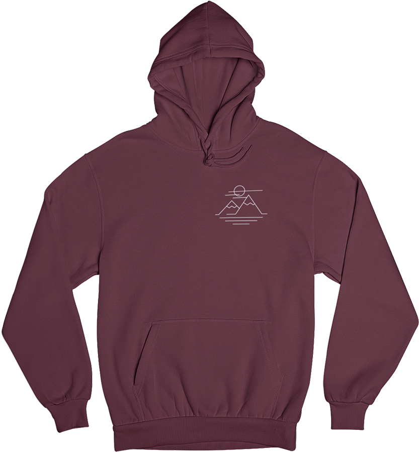 Bergbegeistert - Unisex Organic Hoodie berge Weinrot