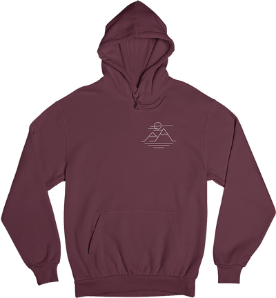 Bergbegeistert - Unisex Organic Hoodie berge Weinrot