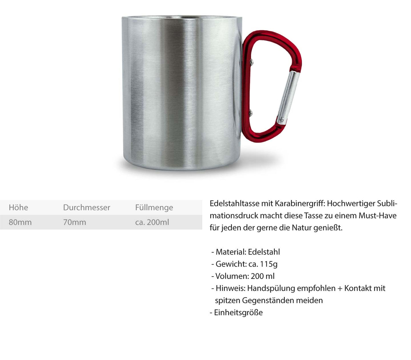 Bergrelevant - Karabiner Tasse berge