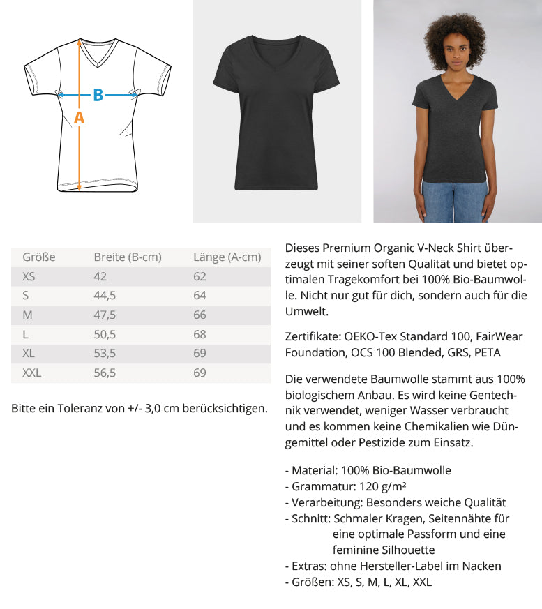 Wanderführer - Damen Organic V-Neck Shirt