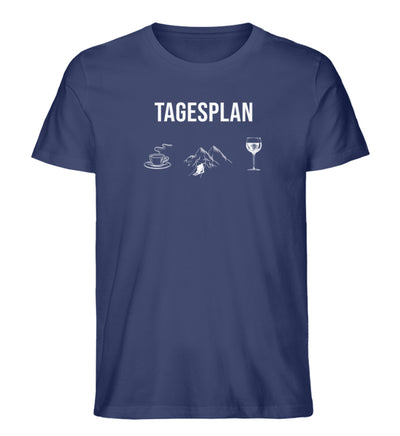 Tagesplan Kaffee, Ski und Wein - Herren Organic T-Shirt ski Navyblau