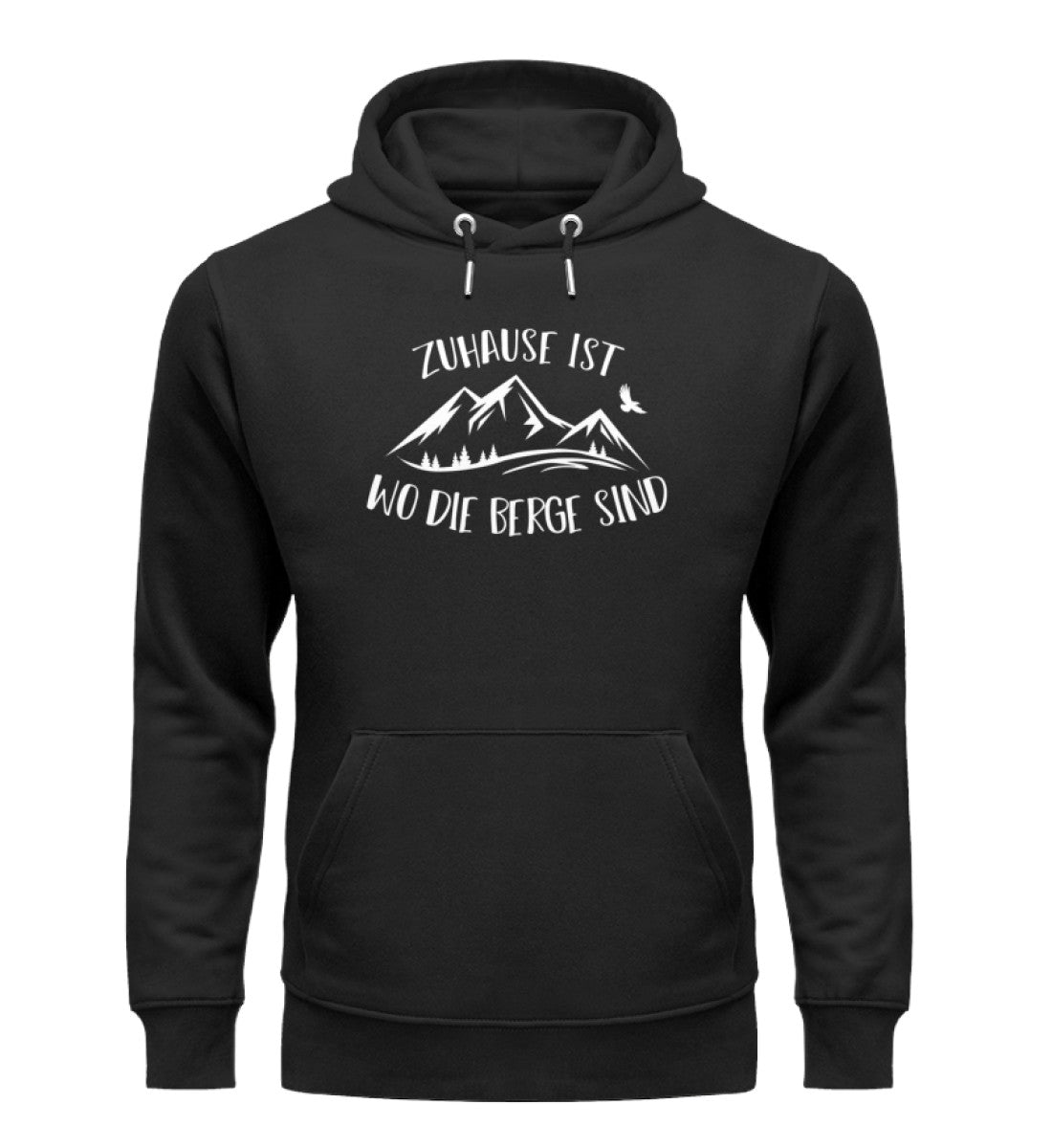 Zuhause ist wo die Berge sind - Unisex Premium Organic Hoodie Schwarz