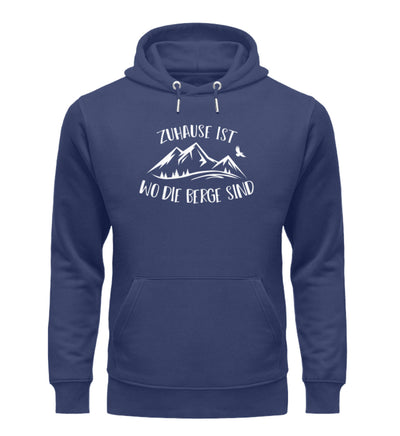 Zuhause ist wo die Berge sind - Unisex Premium Organic Hoodie Navyblau