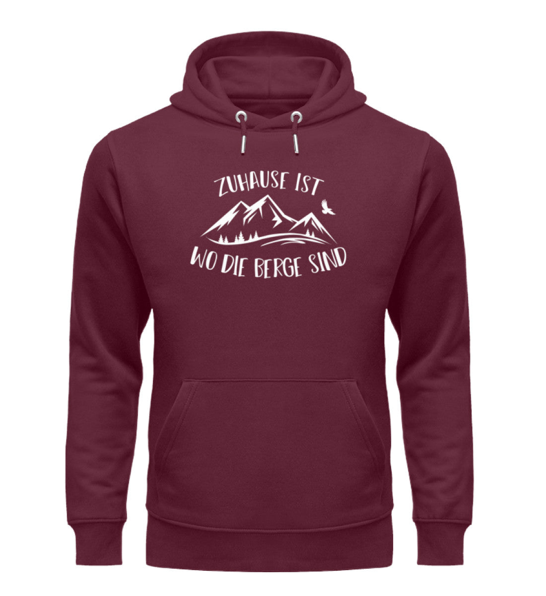 Zuhause ist wo die Berge sind - Unisex Premium Organic Hoodie Weinrot