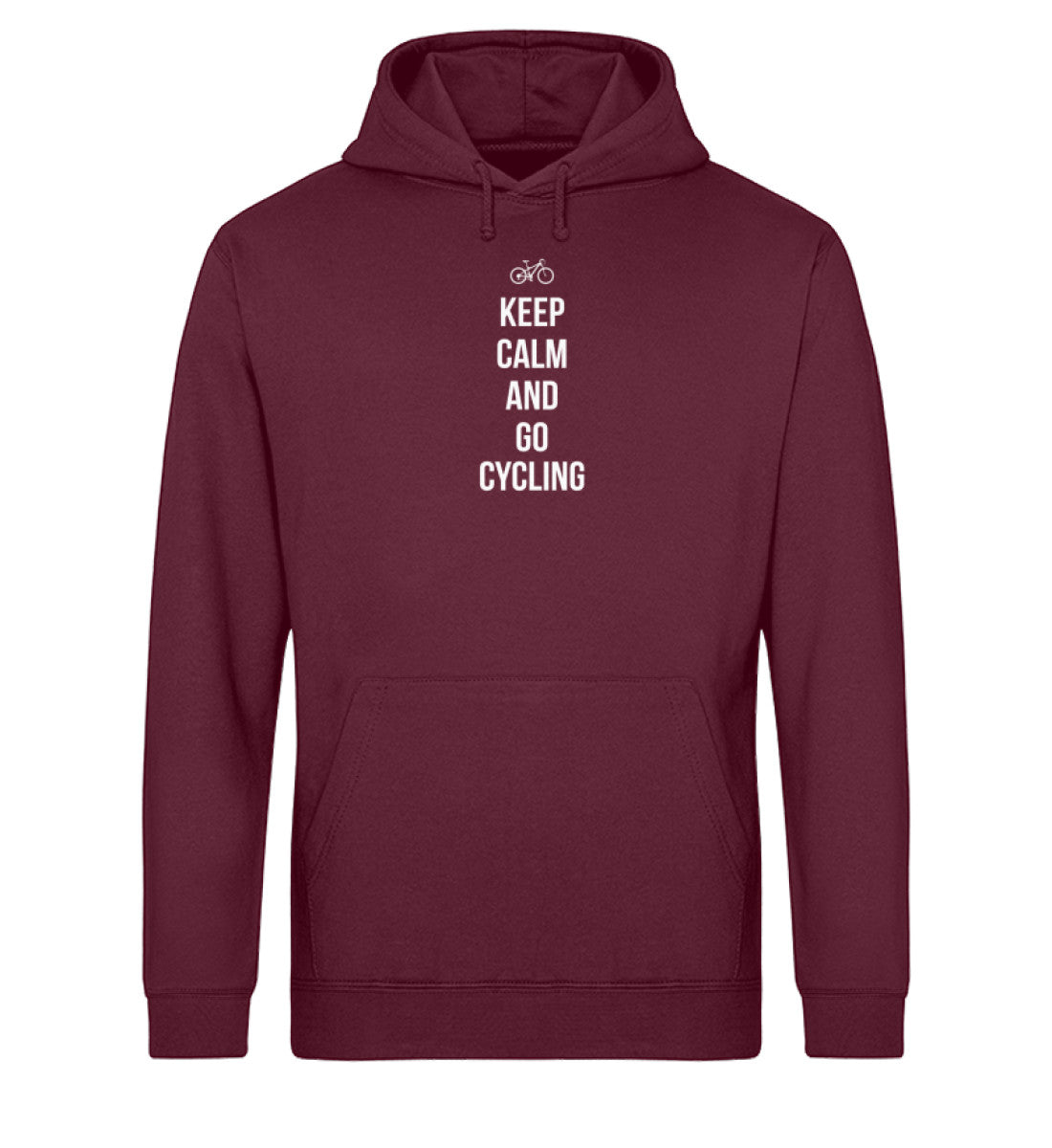 Keep calm and go cycling - Unisex Organic Hoodie fahrrad Weinrot