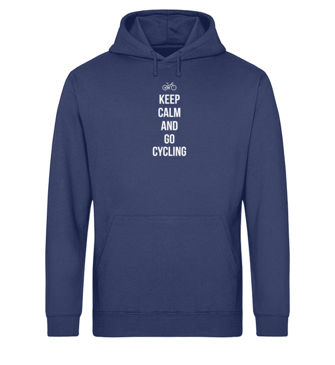 Keep calm and go cycling - Unisex Organic Hoodie fahrrad Navyblau