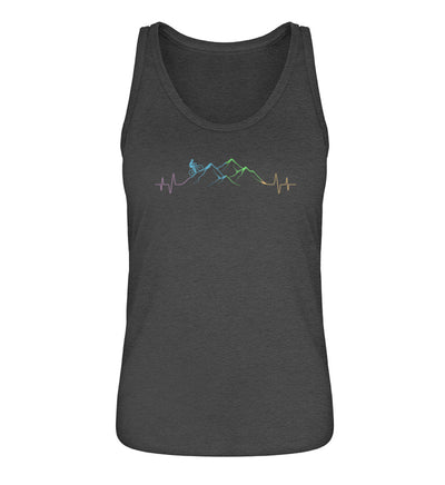 Mountainbiker auf Berg - Damen Organic Tanktop mountainbike Grau (meliert)