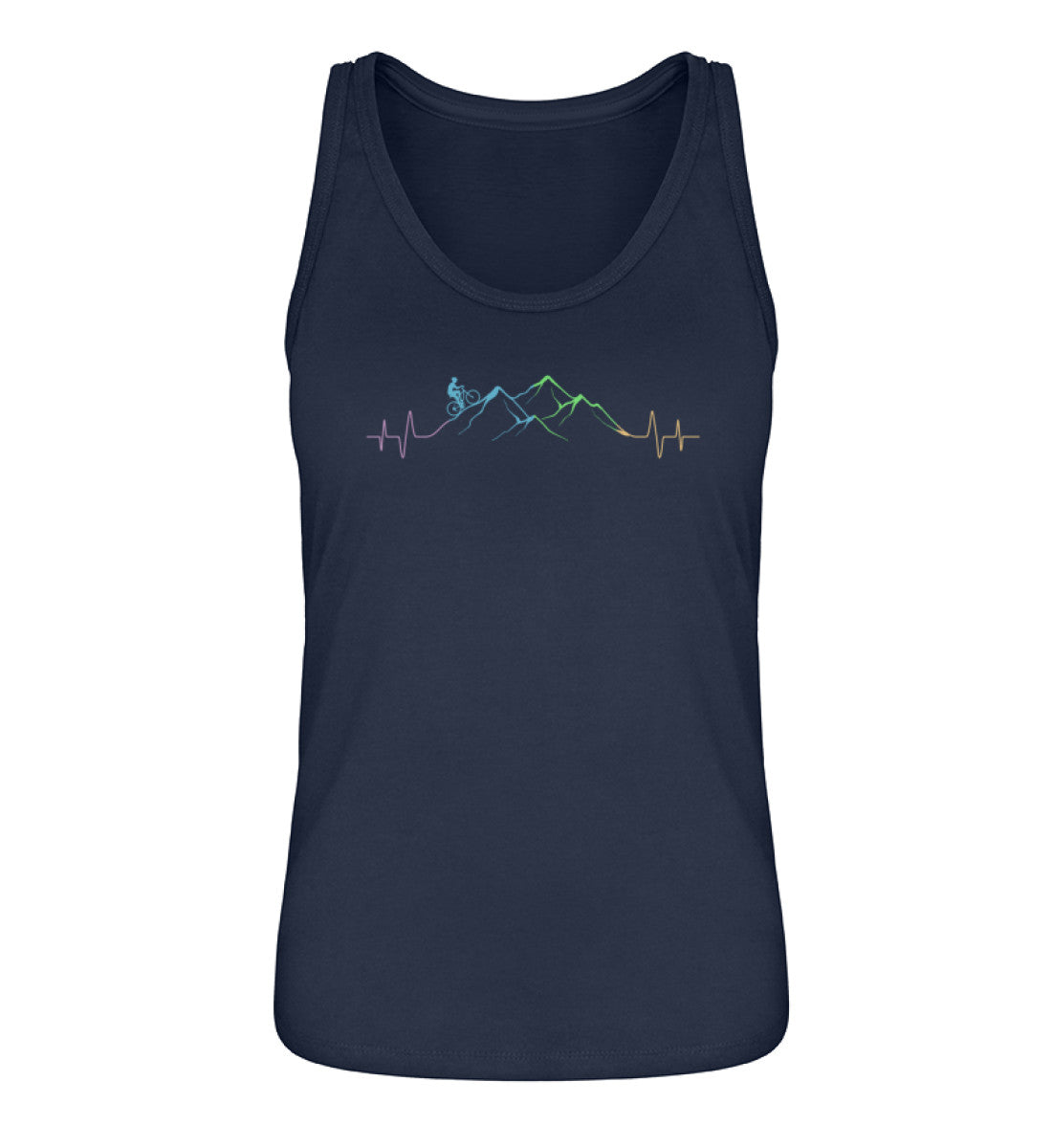 Mountainbiker auf Berg - Damen Organic Tanktop mountainbike Navyblau