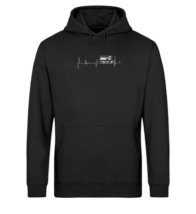 Herzschlag Wohnmobil - Unisex Organic Hoodie camping Schwarz