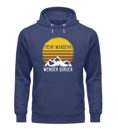 Mehr Wandern weniger Sorgen - Unisex Premium Organic Hoodie wandern Navyblau