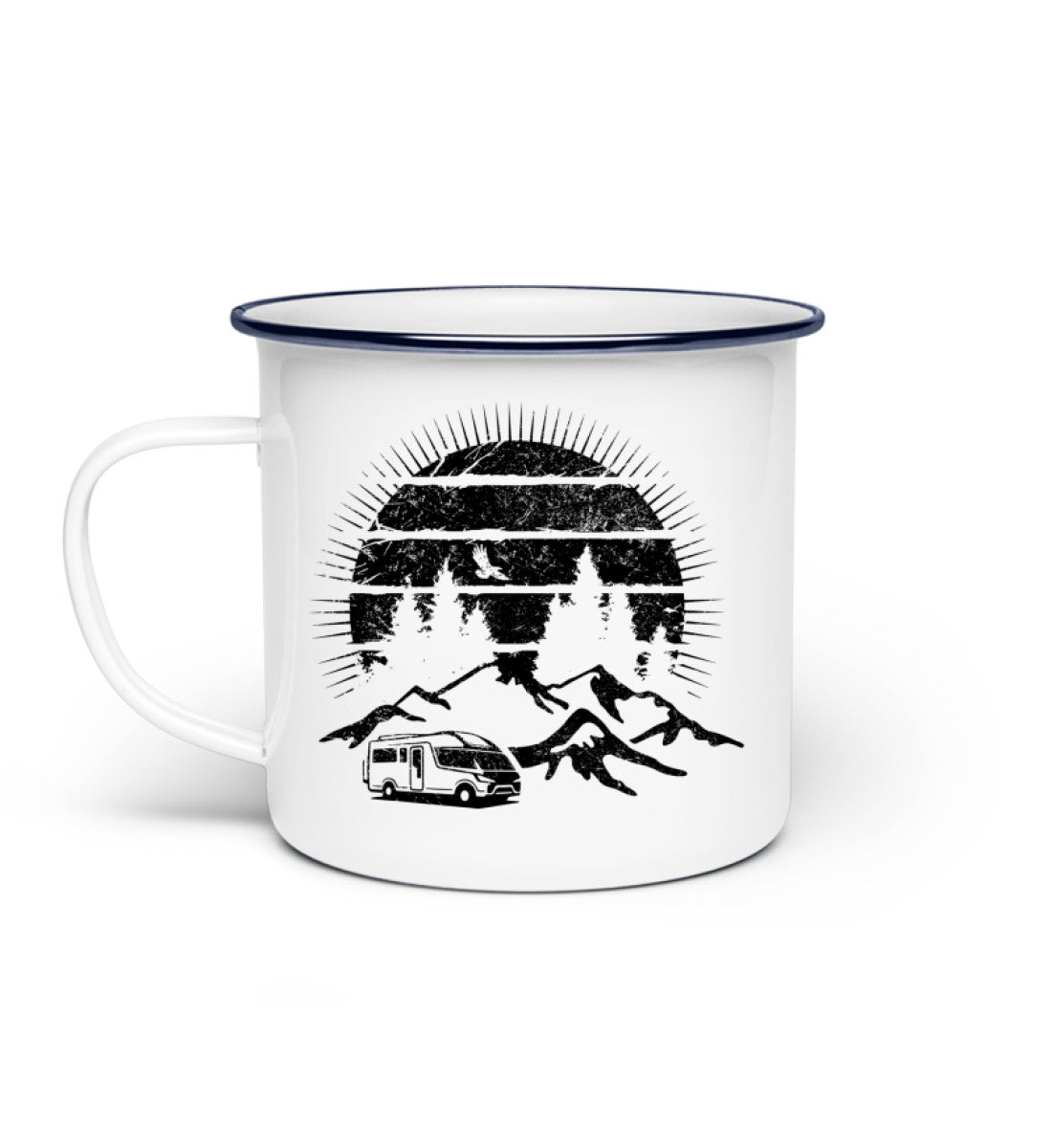 Wohnmobil Sonne Vintage - Emaille Tasse camping Default Title