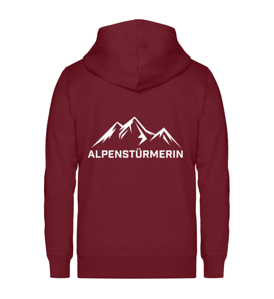 Alpenstürmerin - Unisex Premium Organic Sweatjacke berge wandern Weinrot