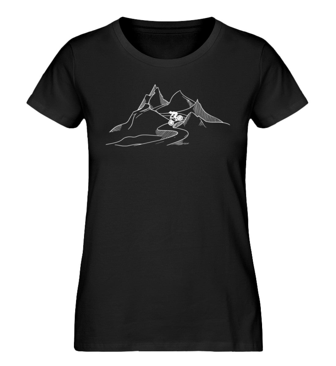 Downhill - Damen Organic T-Shirt mountainbike Schwarz