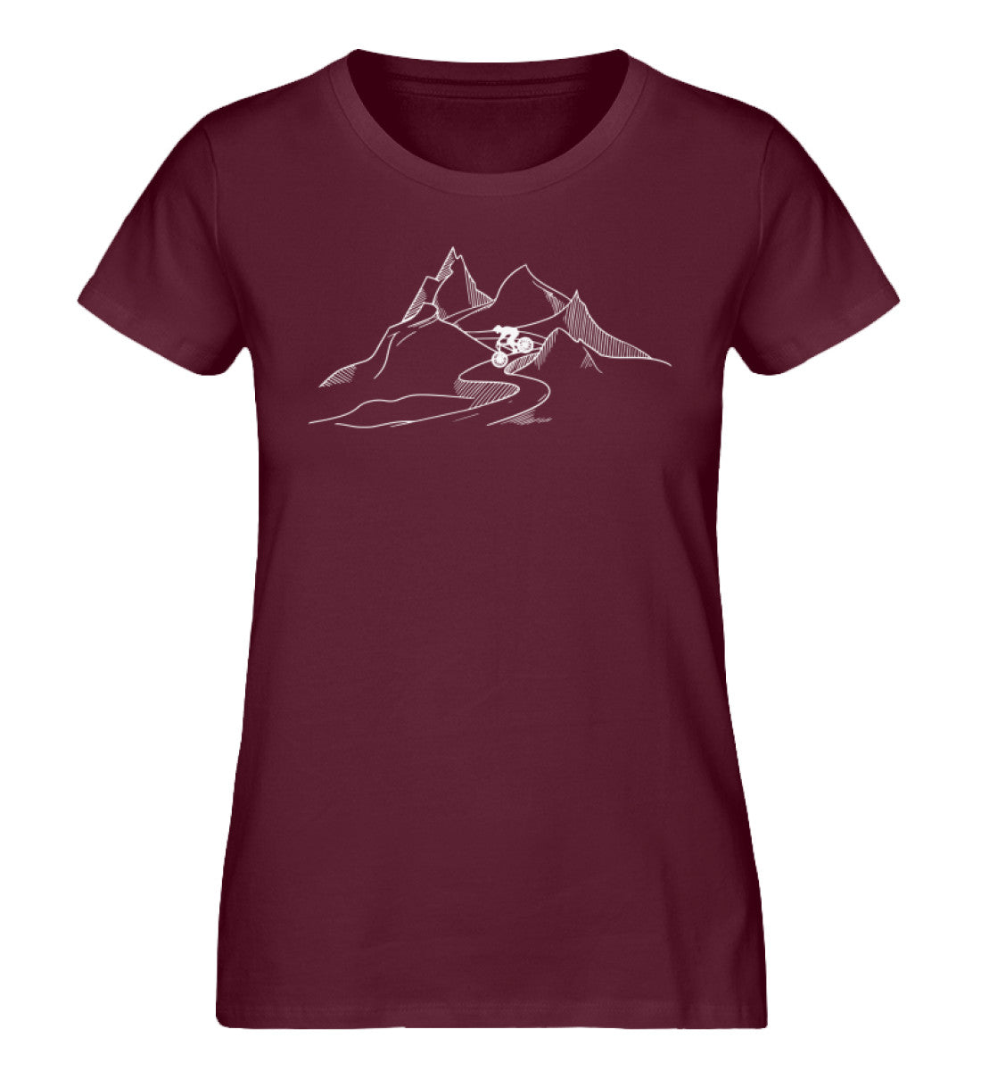 Downhill - Damen Organic T-Shirt mountainbike Weinrot