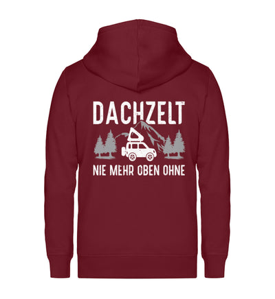 Dachzelt - Unisex Premium Organic Sweatjacke camping Weinrot