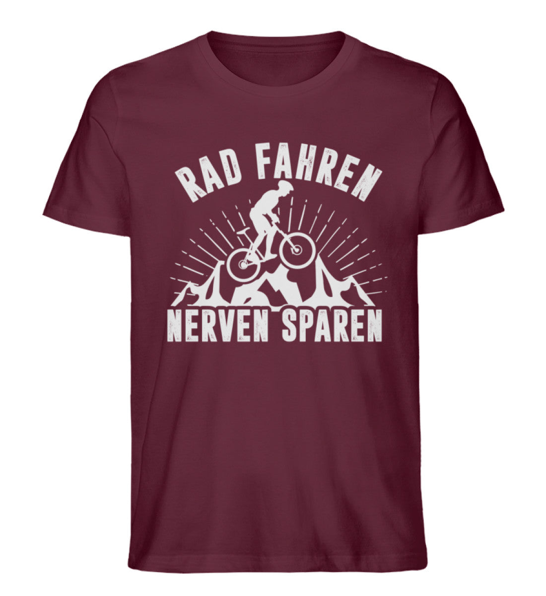 Rad fahren Nerven sparen - Herren Premium Organic T-Shirt fahrrad Weinrot