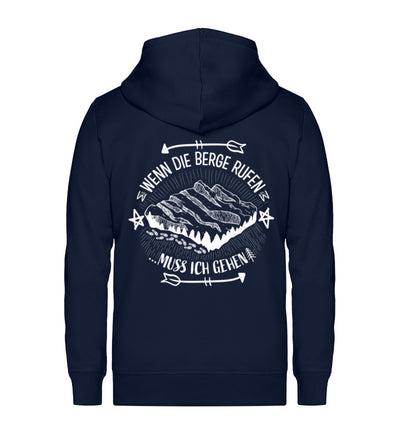 Wenn die Berge Rufen muss ich gehen ~ - Unisex Premium Organic Sweatjacke Navyblau