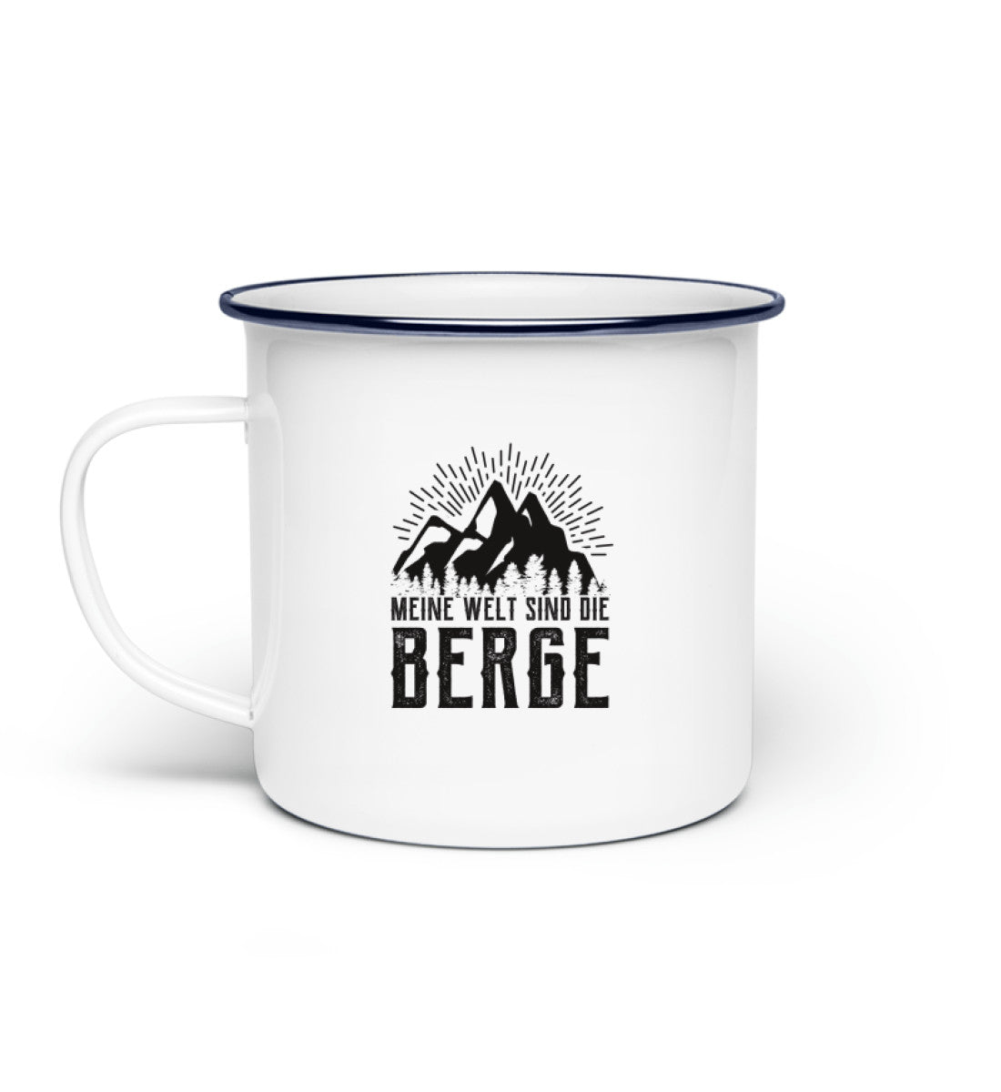 Meine Welt sind die Berge - Emaille Tasse berge