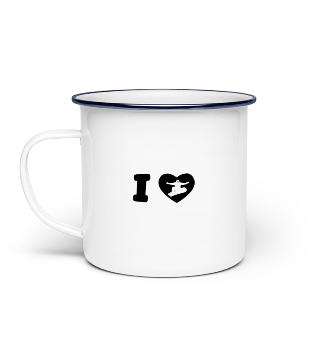 I Love Snowboard - Emaille Tasse snowboarden Default Title