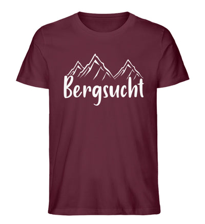 Bergsucht - Herren Premium Organic T-Shirt berge klettern Weinrot