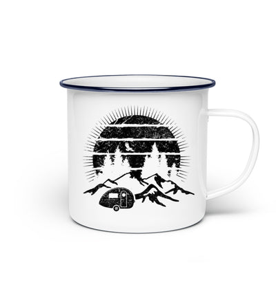 Camping Sonne Vintage - Emaille Tasse camping