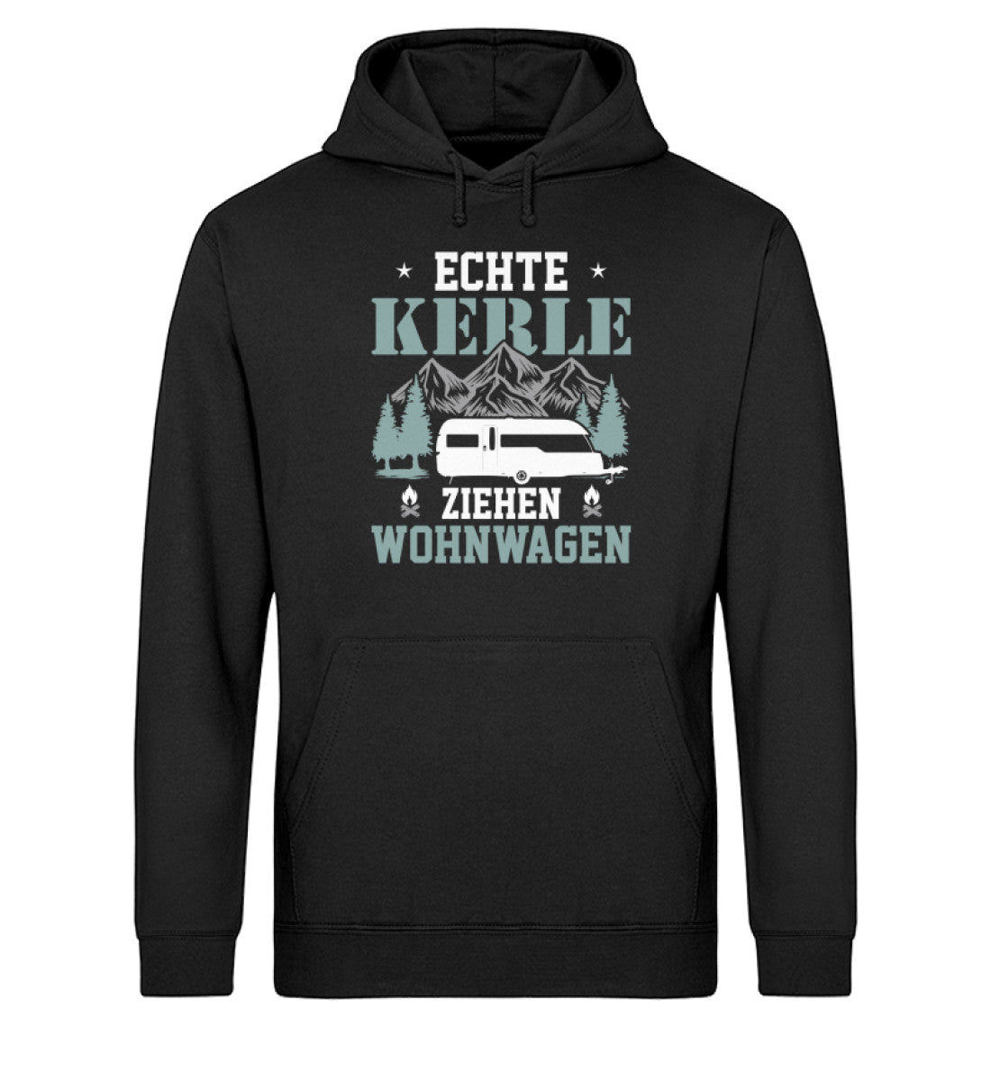 Echte Kerle ziehen Wohnwagen - Unisex Organic Hoodie camping Schwarz