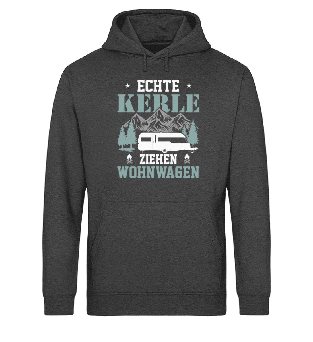 Echte Kerle ziehen Wohnwagen - Unisex Organic Hoodie camping Grau